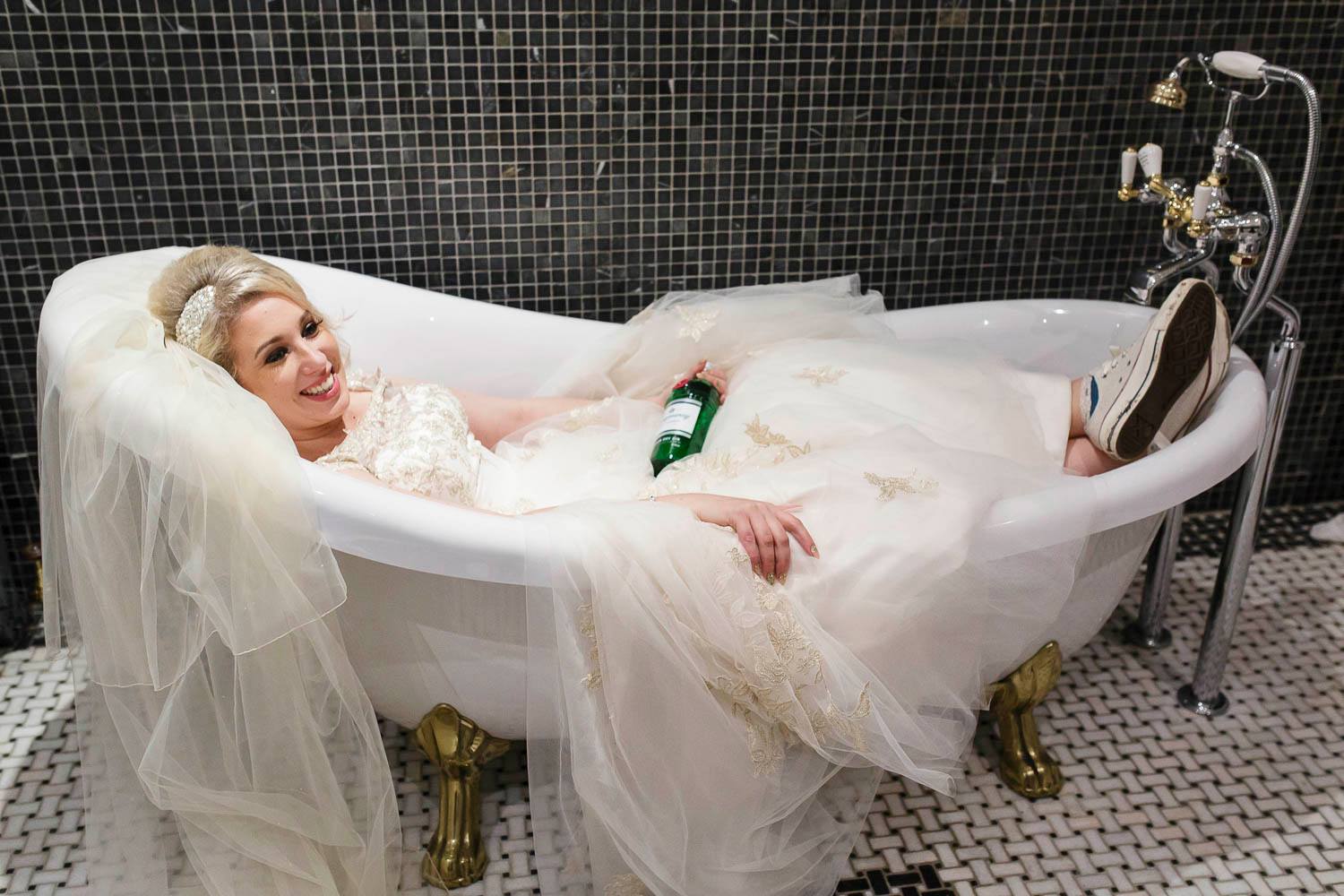 MorLove Wedding Photographer Charlene Morton Berwick Lodge Bride bath